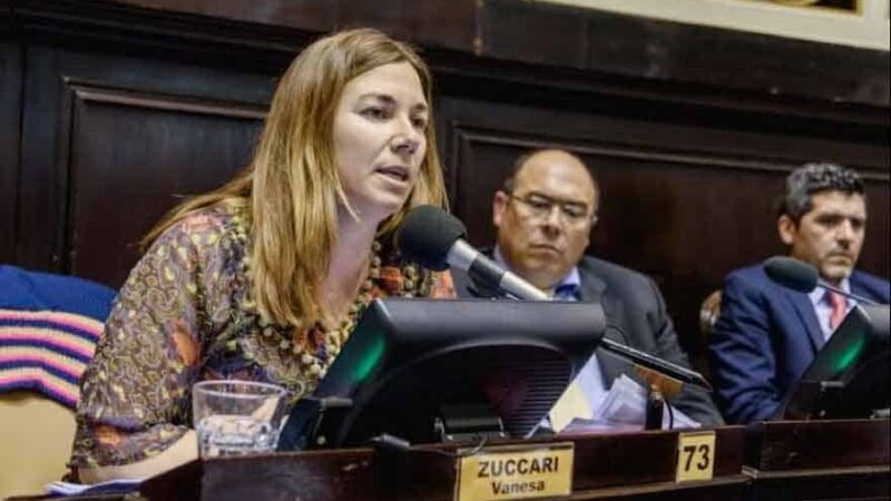 Una mujer hablando durante una sesión de la Cámara de Diputados en Argentina.