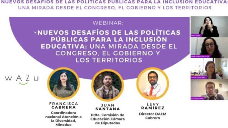 Con éxito se realizó importante webinar sobre inclusión educativa dirigido a tomadores de decisiones del sistema educacional chileno