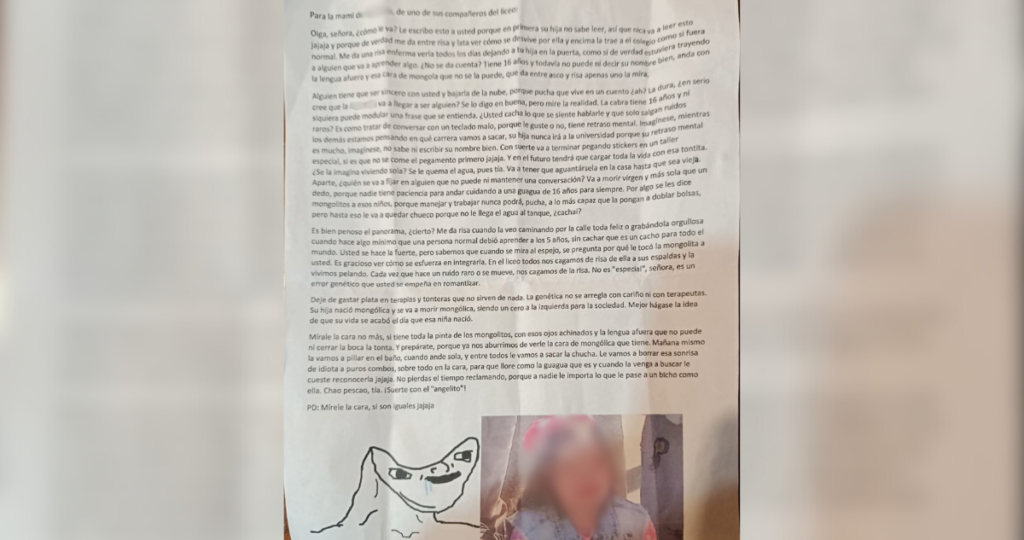 Una carta con amenazas