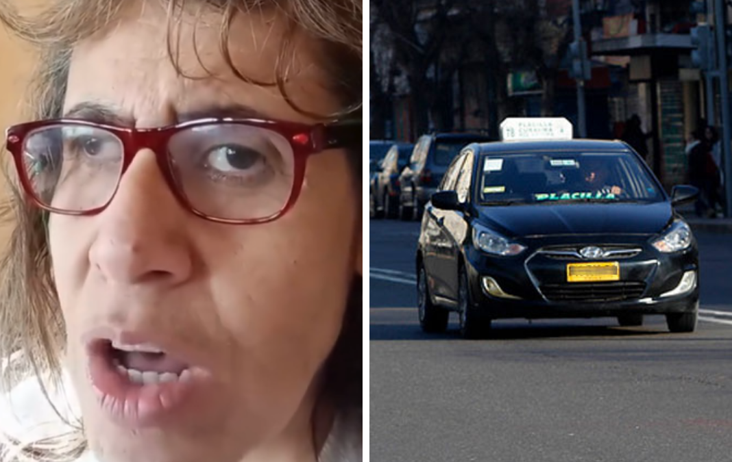 Foto de mujer con discapacidad y un colectivo