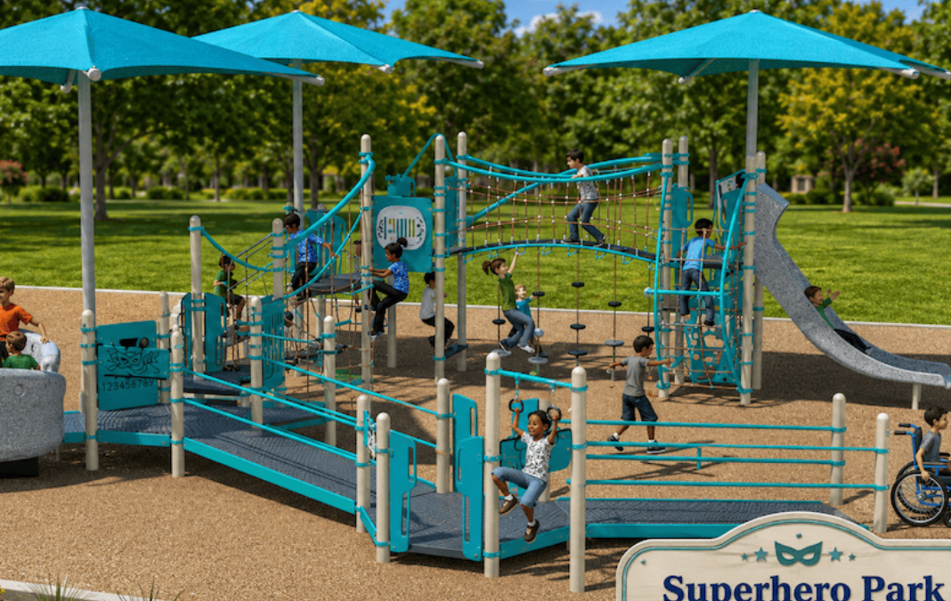 Modelo en 3d de lo que será el Superhero park en miami