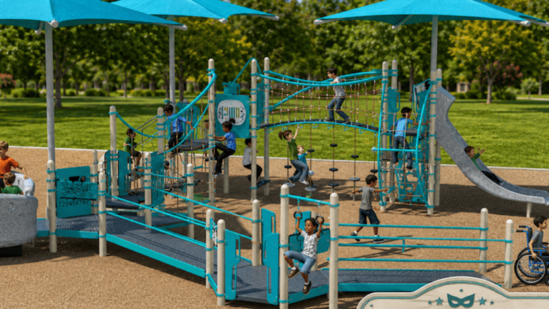 Modelo en 3d de lo que será el Superhero park en miami