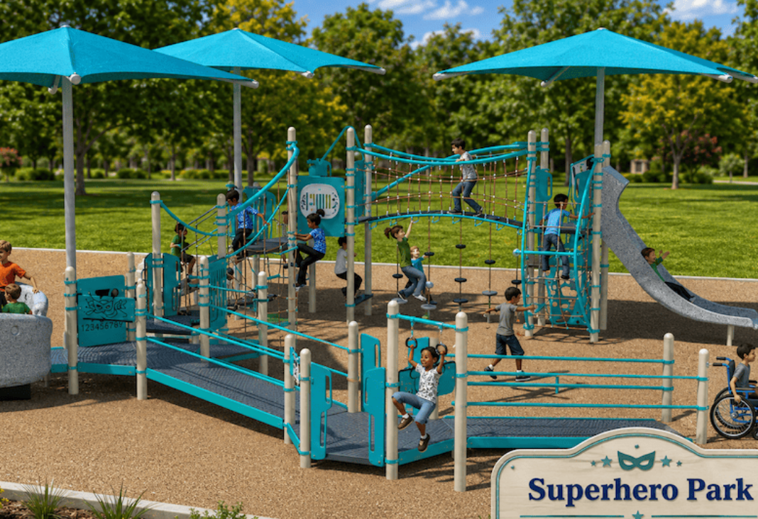 Modelo en 3d de lo que será el Superhero park en miami