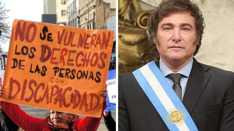 Organizaciones de personas con discapacidad presentaron una denuncia penal contra Javier Milei y el ministro de Salud de Argentina