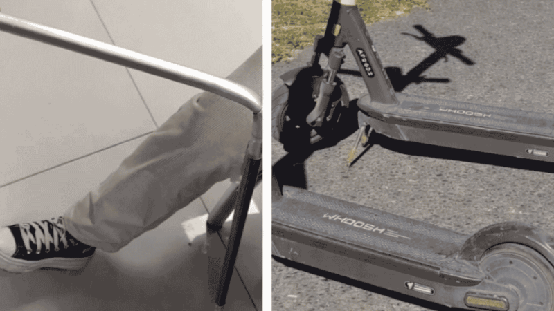 Persona ciega sufre accidente a causa de scooters eléctricos mal estacionados en vereda