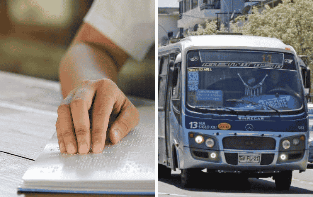 mano leyendo en braille y micro de Gran Concepción