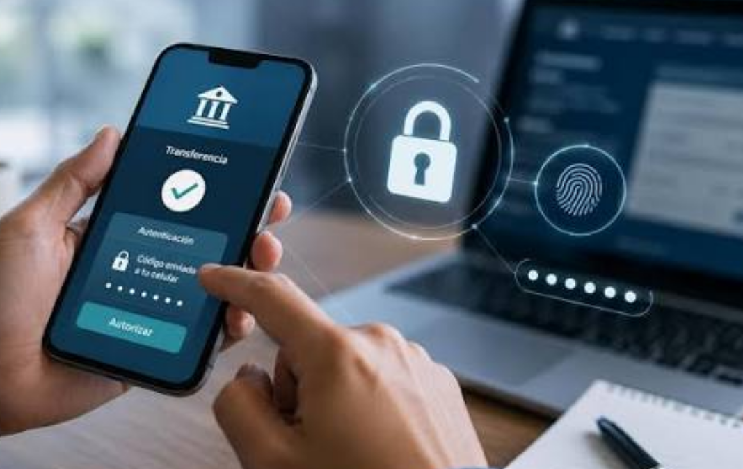 Persona haciendo transferencia bancaria