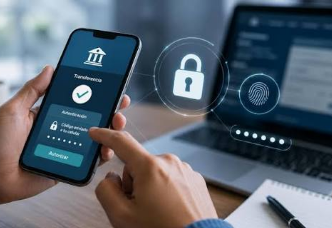Persona haciendo transferencia bancaria