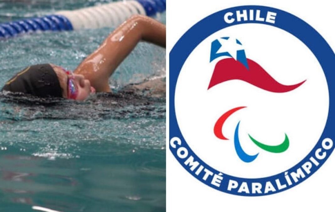 Niña nadando y logo de Comité Paralímpico de Chile