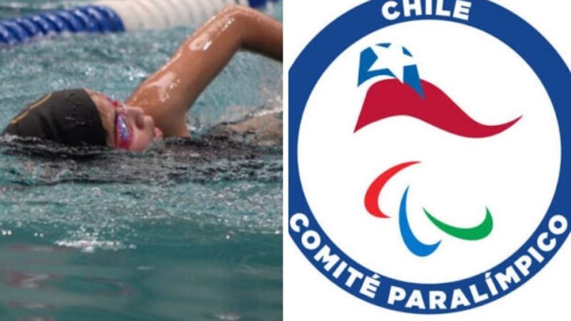 Niña nadando y logo de Comité Paralímpico de Chile