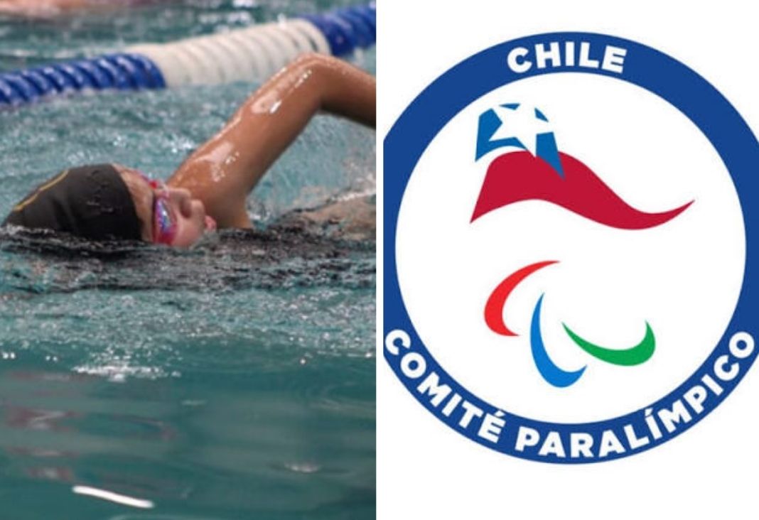 Niña nadando y logo de Comité Paralímpico de Chile