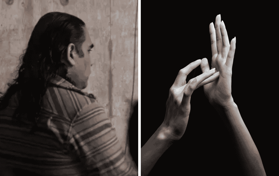 hombre de espalda en tribunales | mano de mujer haciendo seña