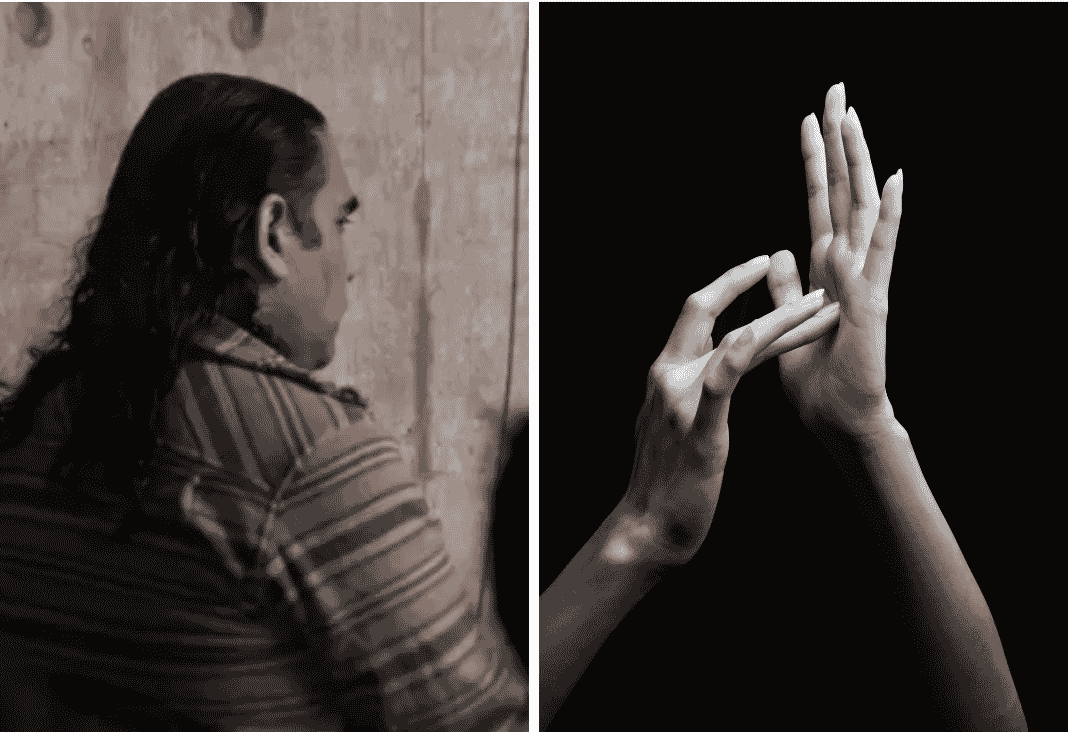 hombre de espalda en tribunales | mano de mujer haciendo seña
