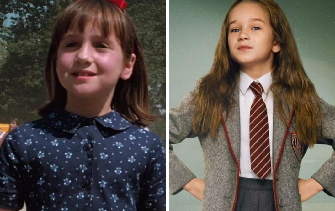 Dos niñas actrices en el rol de "Matilda"