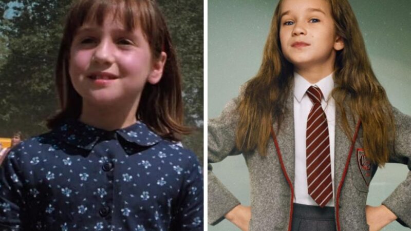 Dos niñas actrices en el rol de "Matilda"