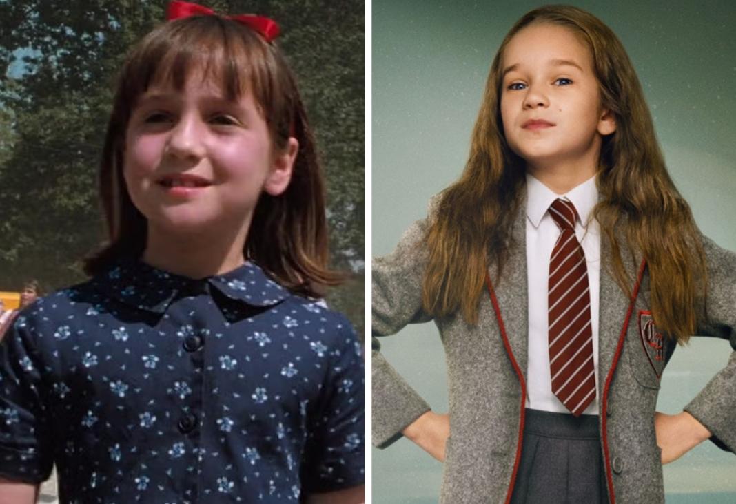 Dos niñas actrices en el rol de "Matilda"