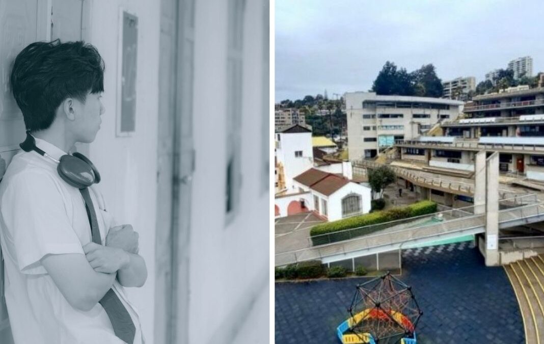 Estudiante de perfil y dependencias de The Mackay School