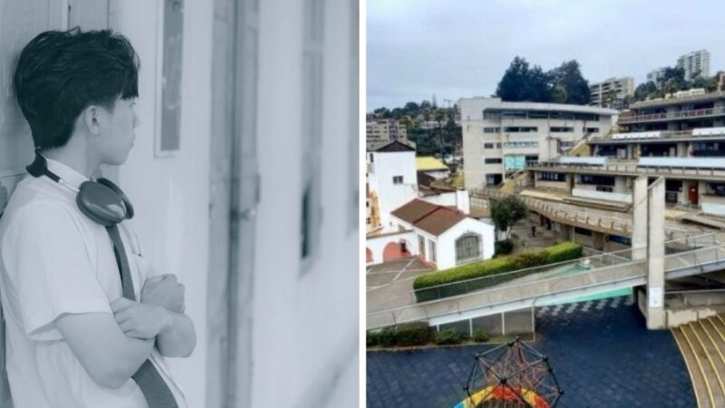 Estudiante de perfil y dependencias de The Mackay School